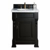 James Martin Vanities Brookfield 26in Single Vanity, Antique Black w/ 3 CM Arctic Fall Solid Surface Top 147-114-V26-AQB-3AF